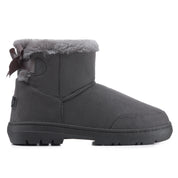DAISY: Single Bow Ankle Slipper Boots