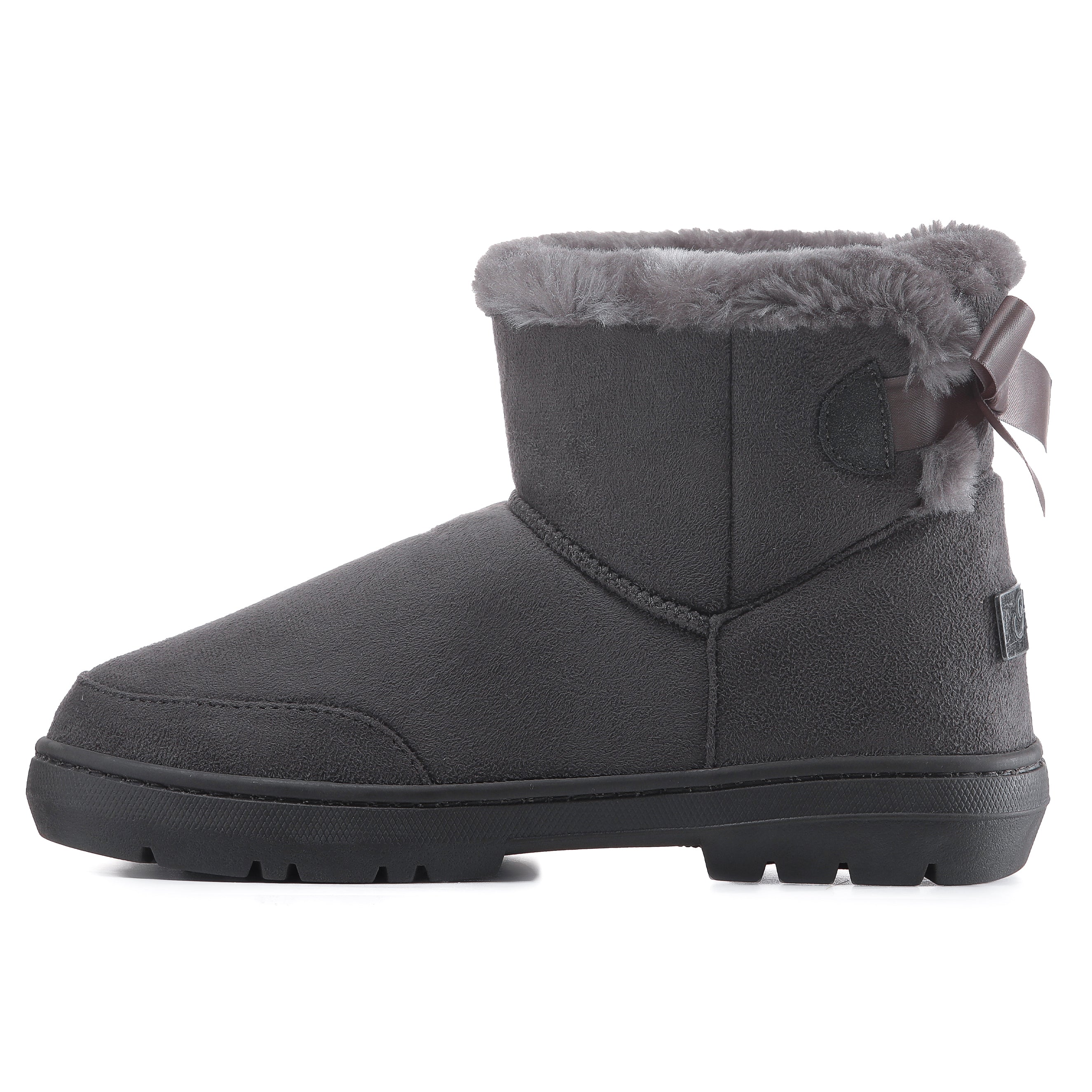 DAISY: Single Bow Ankle Slipper Boots
