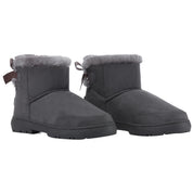 DAISY: Single Bow Ankle Slipper Boots