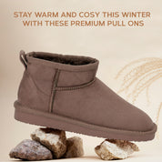 TALA: Pull On Fur Lined Anti Slip Slipper Boots