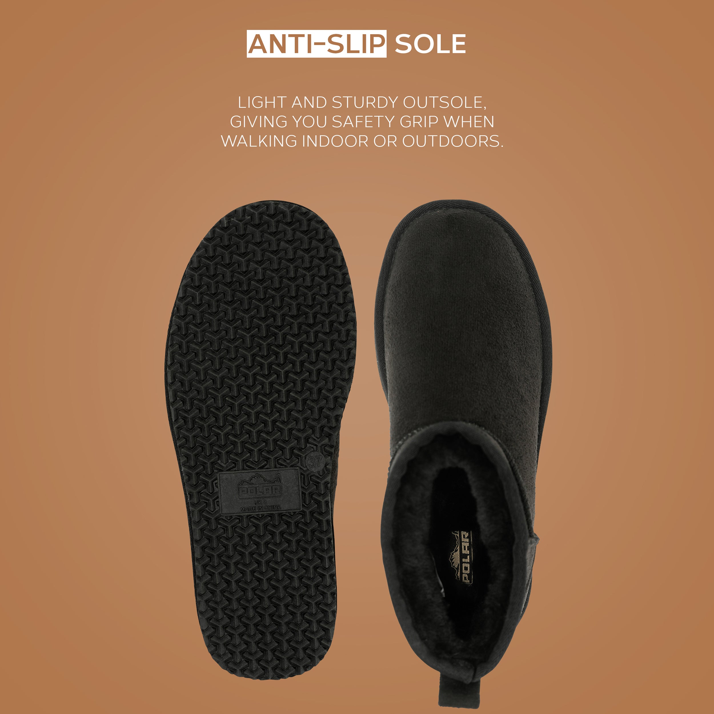 TALA: Pull On Fur Lined Anti Slip Slipper Boots