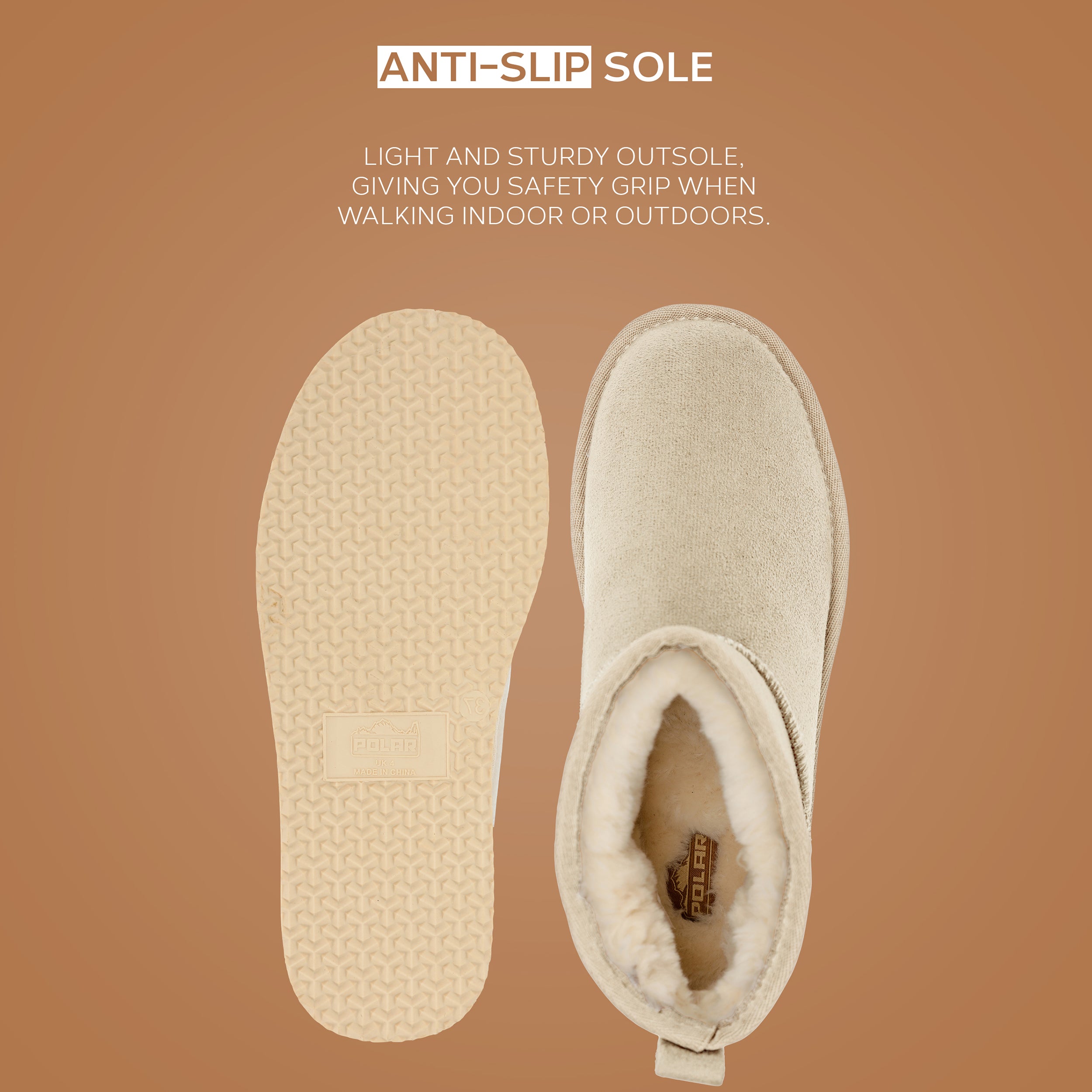 TALA: Pull On Fur Lined Anti Slip Slipper Boots