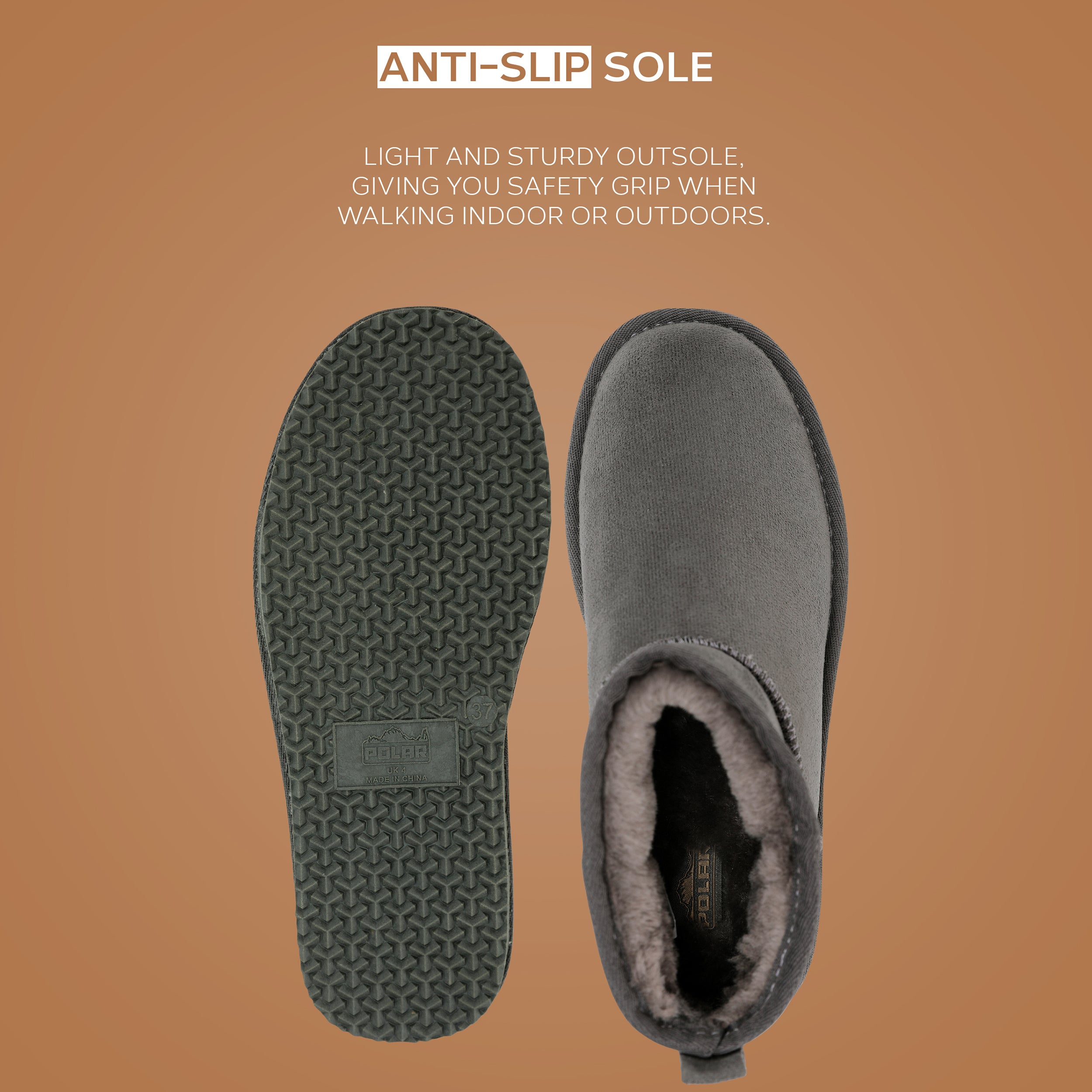 TALA: Pull On Fur Lined Anti Slip Slipper Boots