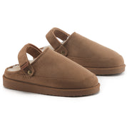 KATE: Suede Slip-On Clogs with Back Strap