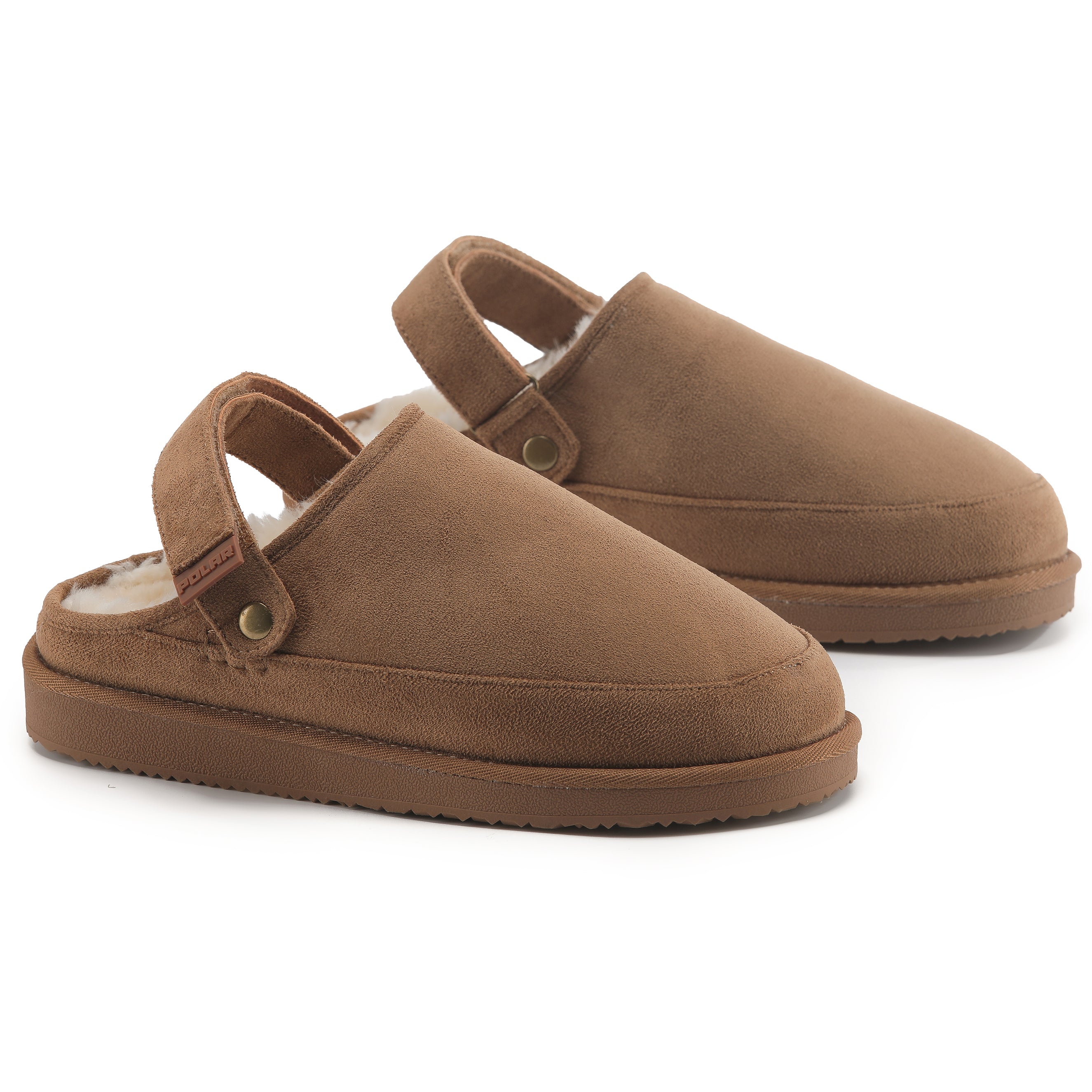 KATE: Suede Slip-On Clogs with Back Strap