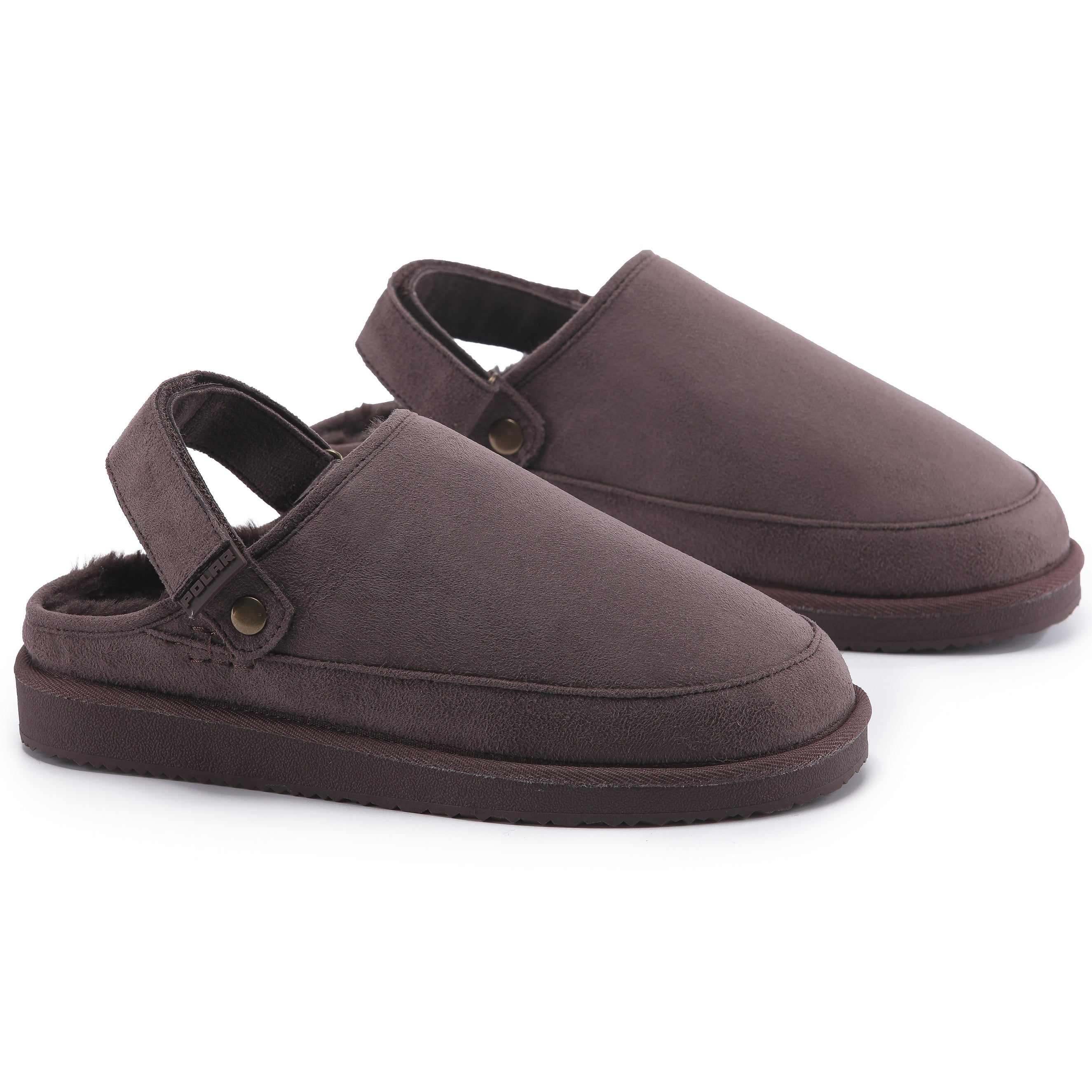 KATE: Suede Slip-On Clogs with Back Strap