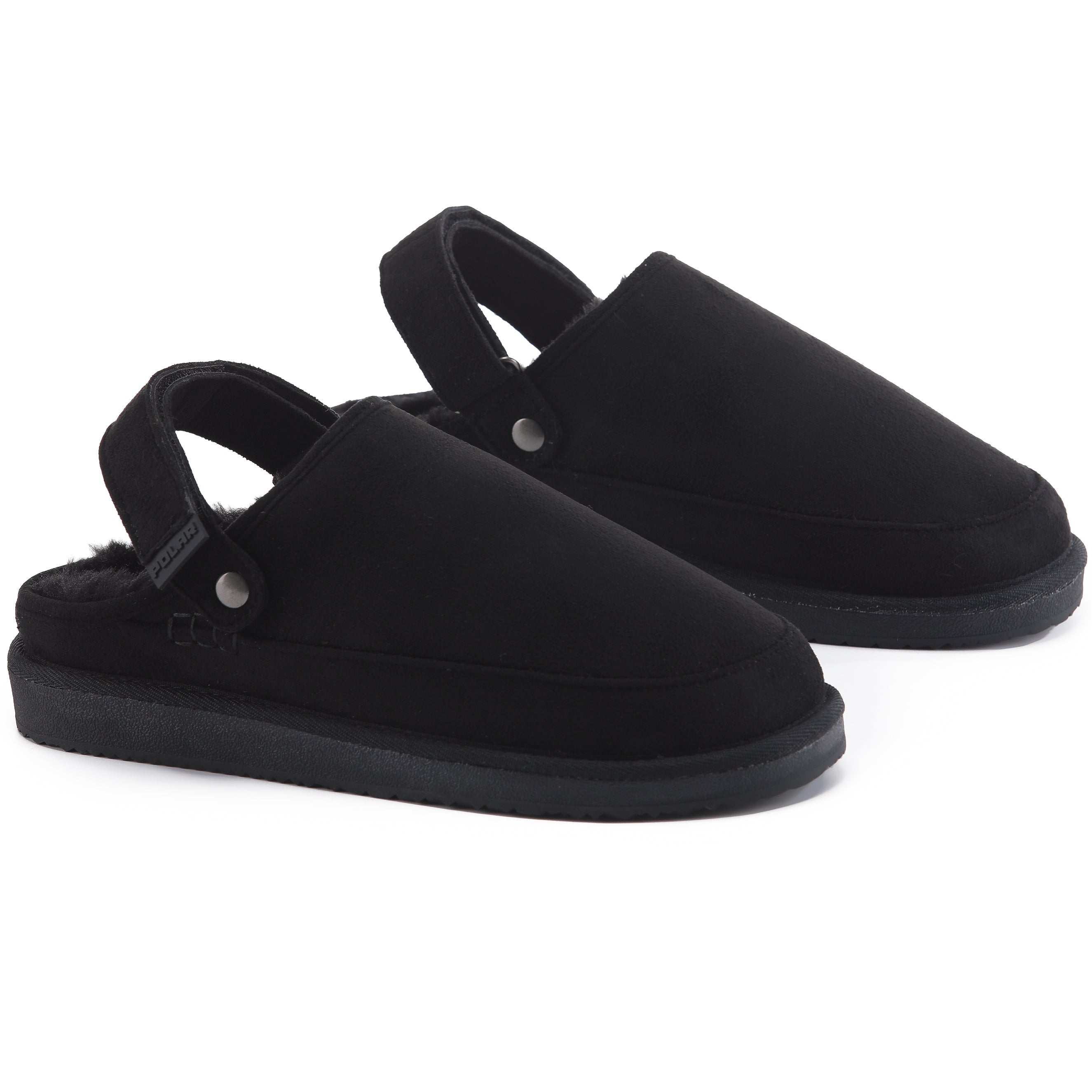 KATE: Suede Slip-On Clogs with Back Strap