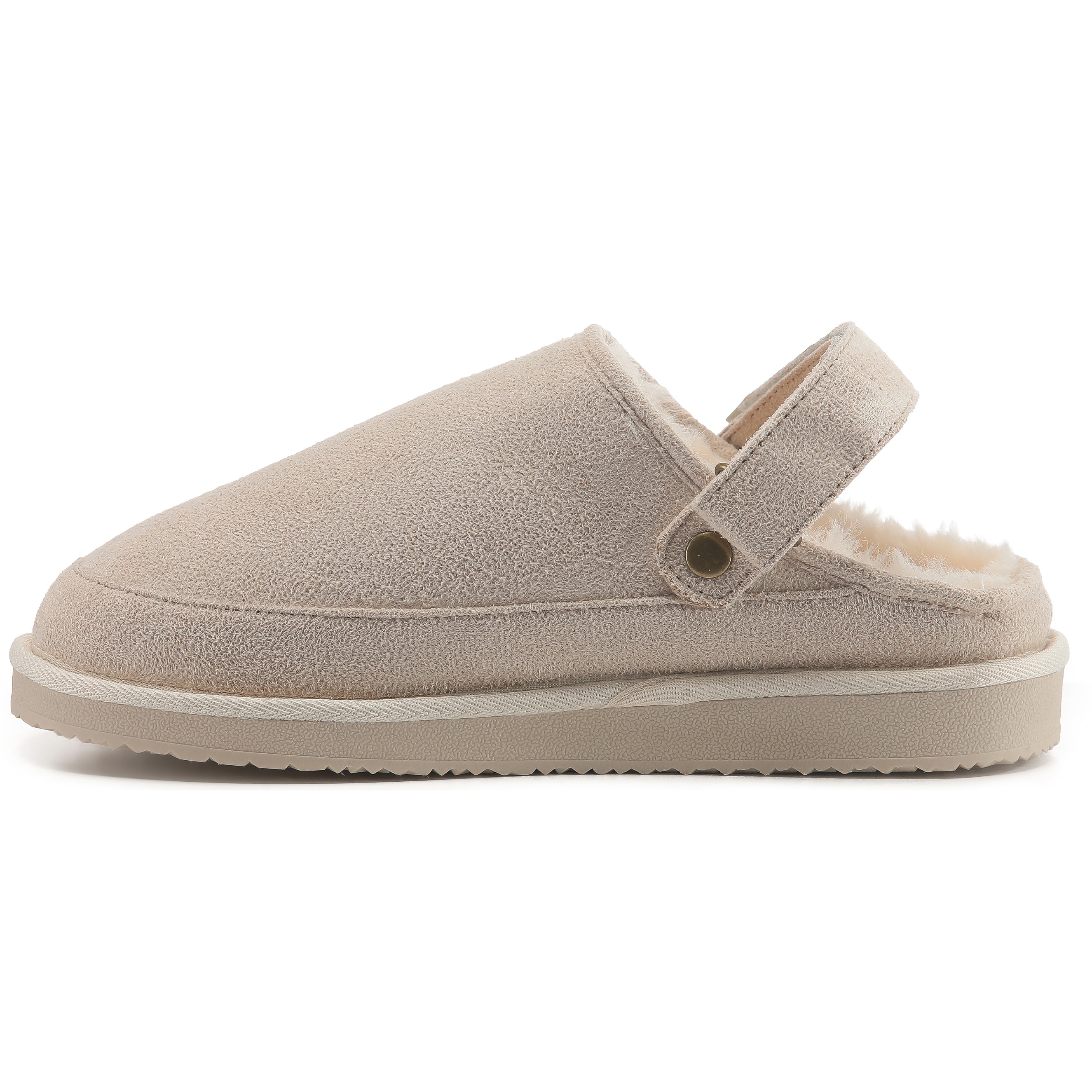 KATE: Suede Slip-On Clogs with Back Strap