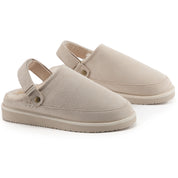 KATE: Suede Slip-On Clogs with Back Strap