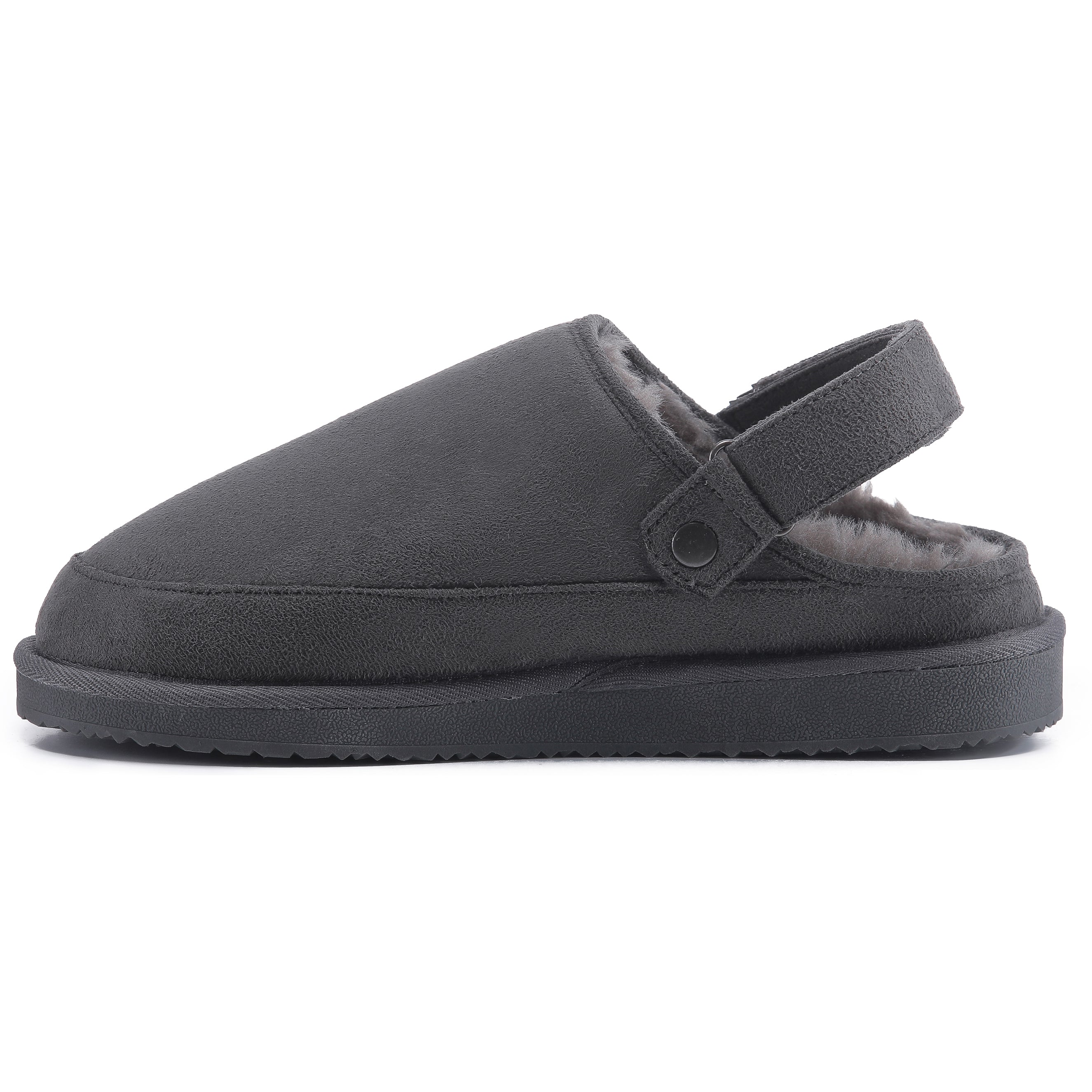 KATE: Suede Slip-On Clogs with Back Strap