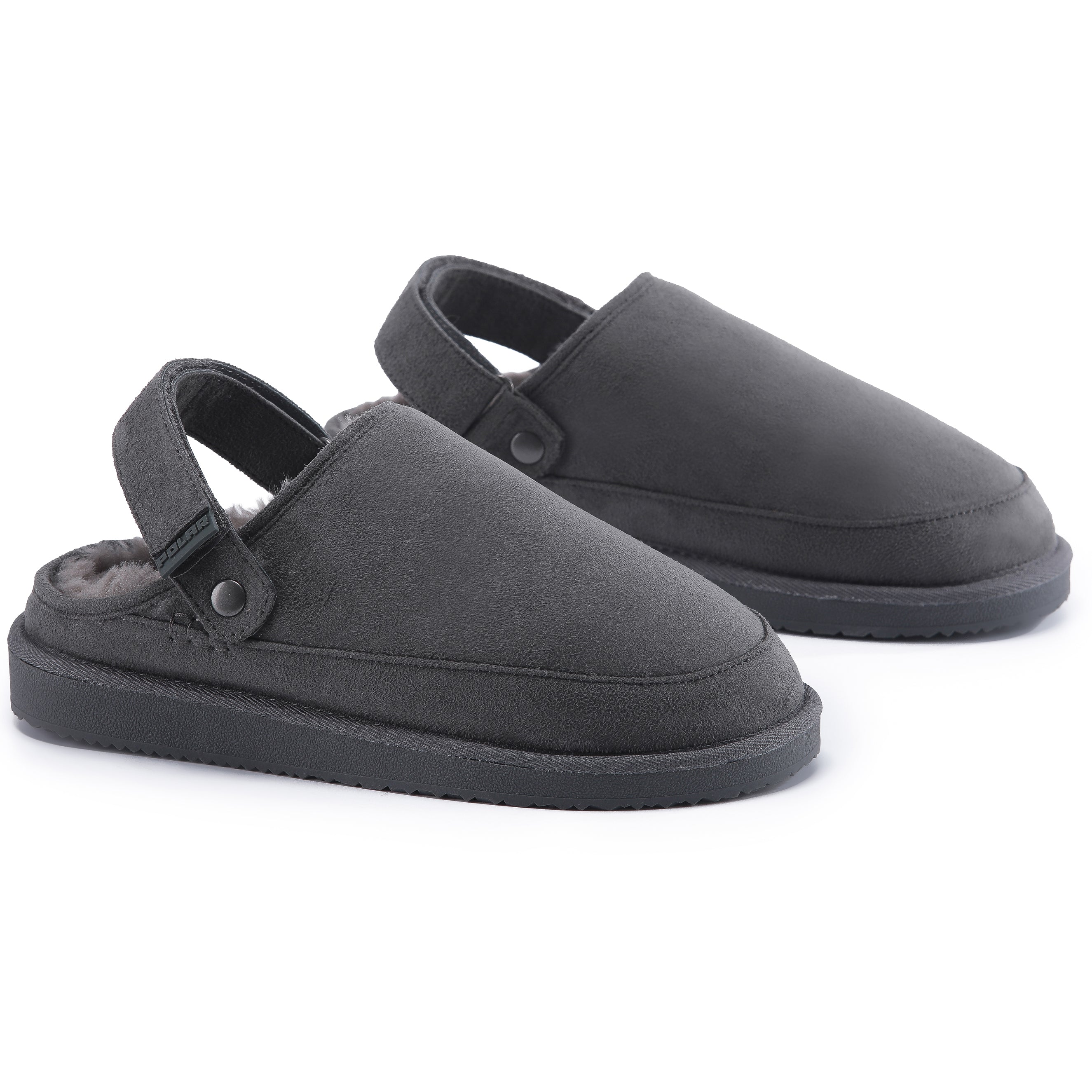 KATE: Suede Slip-On Clogs with Back Strap