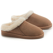 RILEY: Faux Suede Fur Lined Slip On Slippers