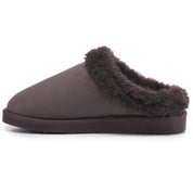 RILEY: Faux Suede Fur Lined Slip On Slippers