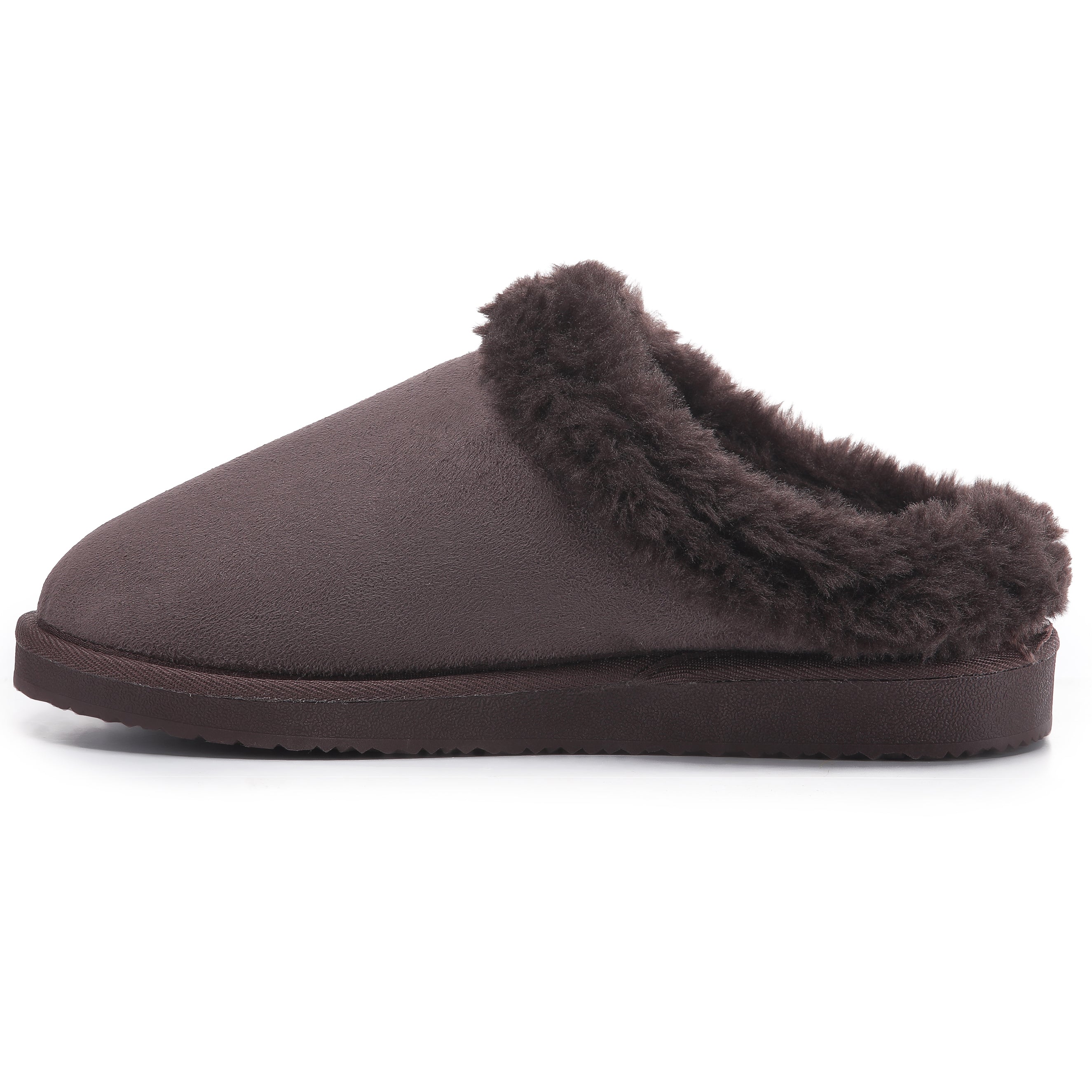 RILEY: Faux Suede Fur Lined Slip On Slippers