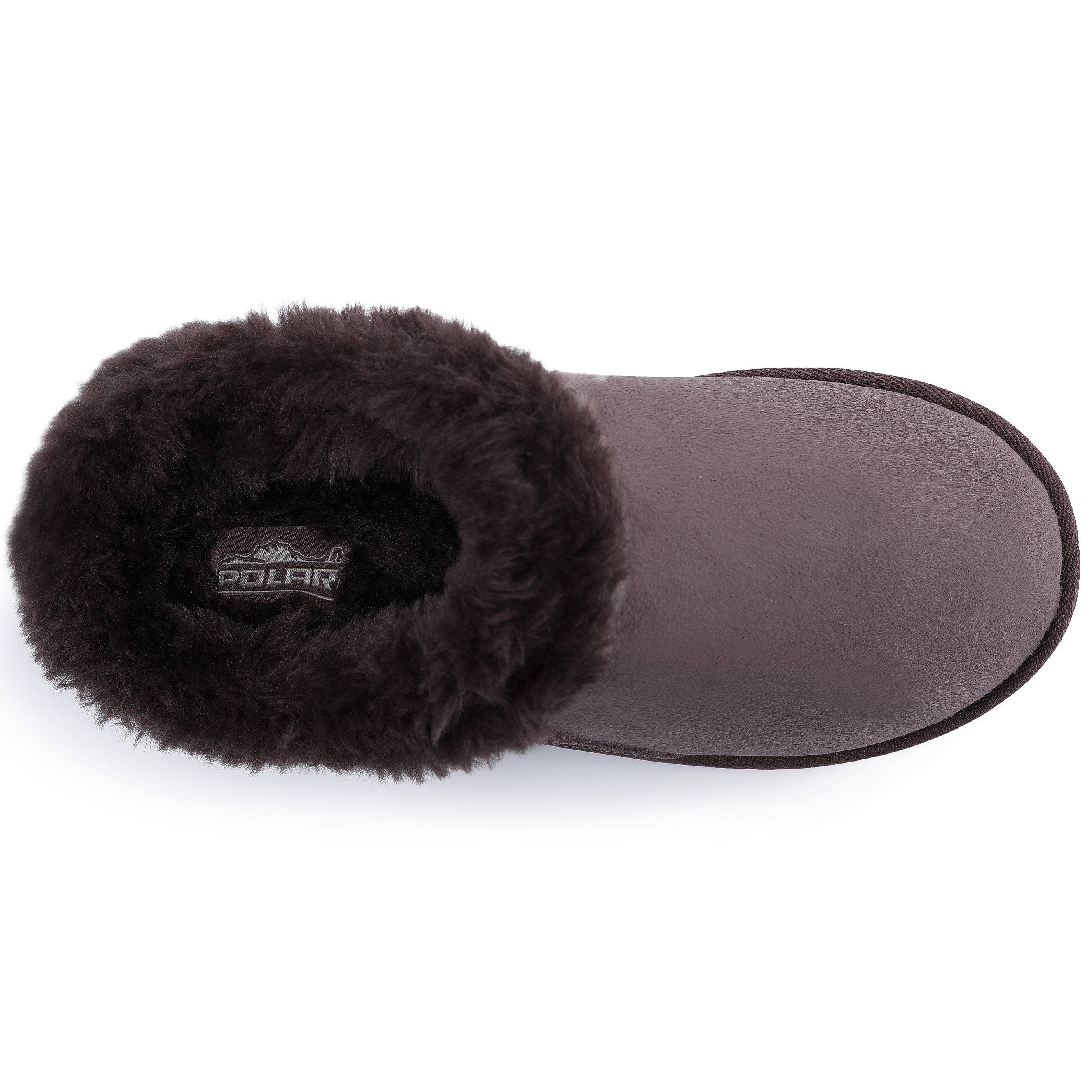 RILEY: Faux Suede Fur Lined Slip On Slippers