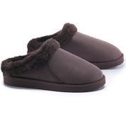 RILEY: Faux Suede Fur Lined Slip On Slippers