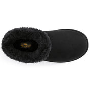 RILEY: Faux Suede Fur Lined Slip On Slippers