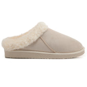 RILEY: Faux Suede Fur Lined Slip On Slippers
