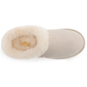 RILEY: Faux Suede Fur Lined Slip On Slippers