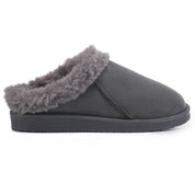 RILEY: Faux Suede Fur Lined Slip On Slippers