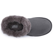 RILEY: Faux Suede Fur Lined Slip On Slippers