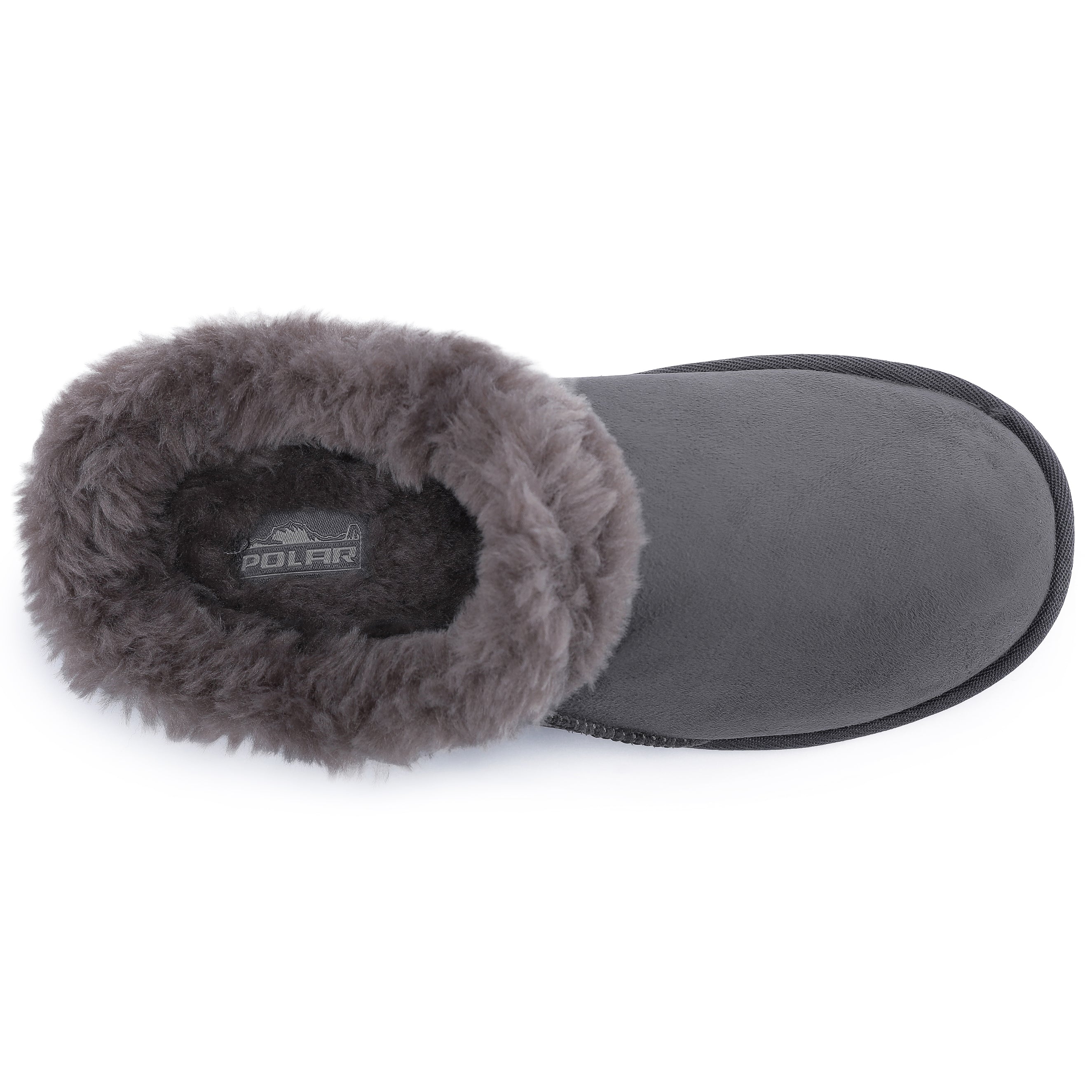 RILEY: Faux Suede Fur Lined Slip On Slippers