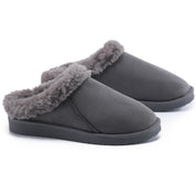 RILEY: Faux Suede Fur Lined Slip On Slippers