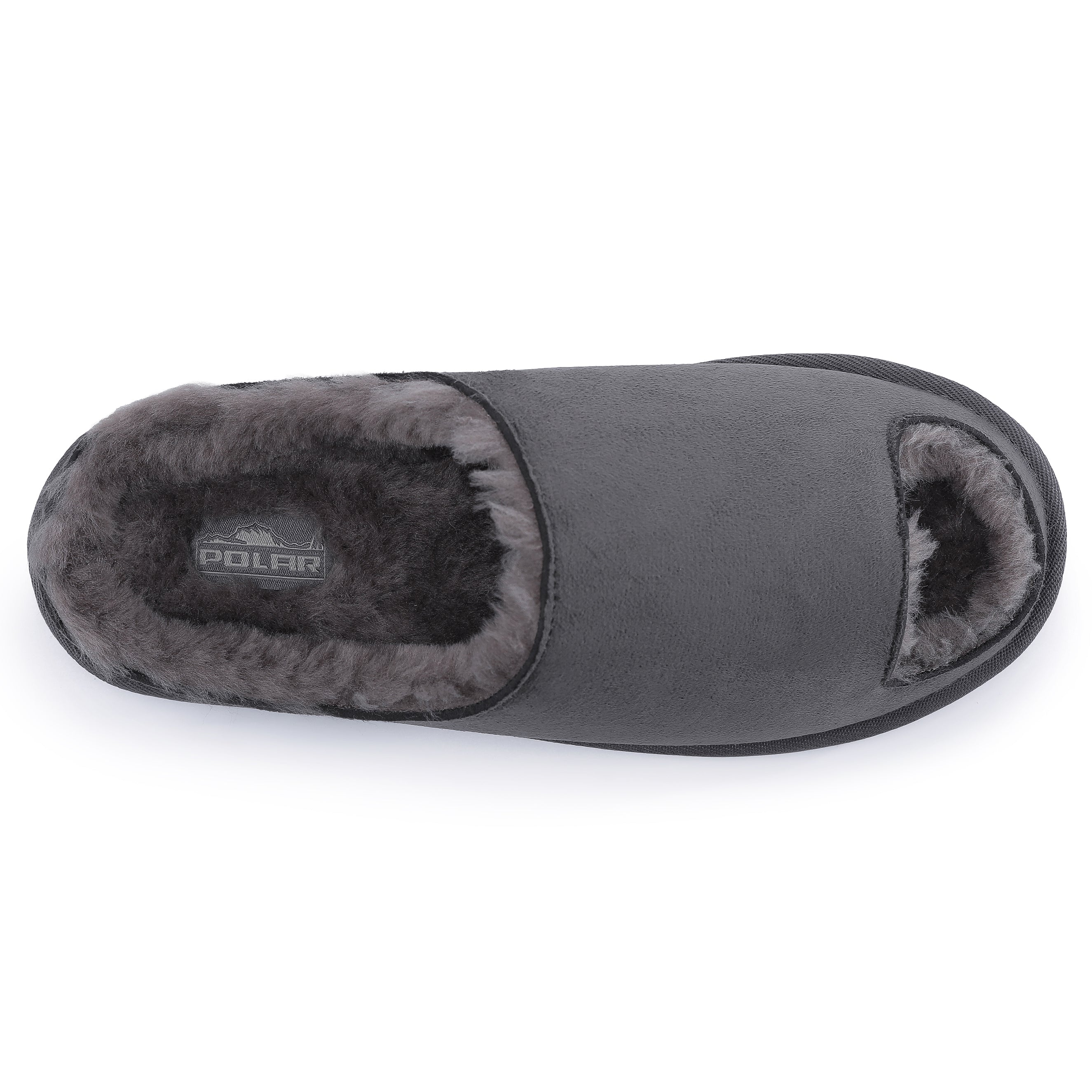 ELISE: Fur Lined Open Toe Suede Slippers