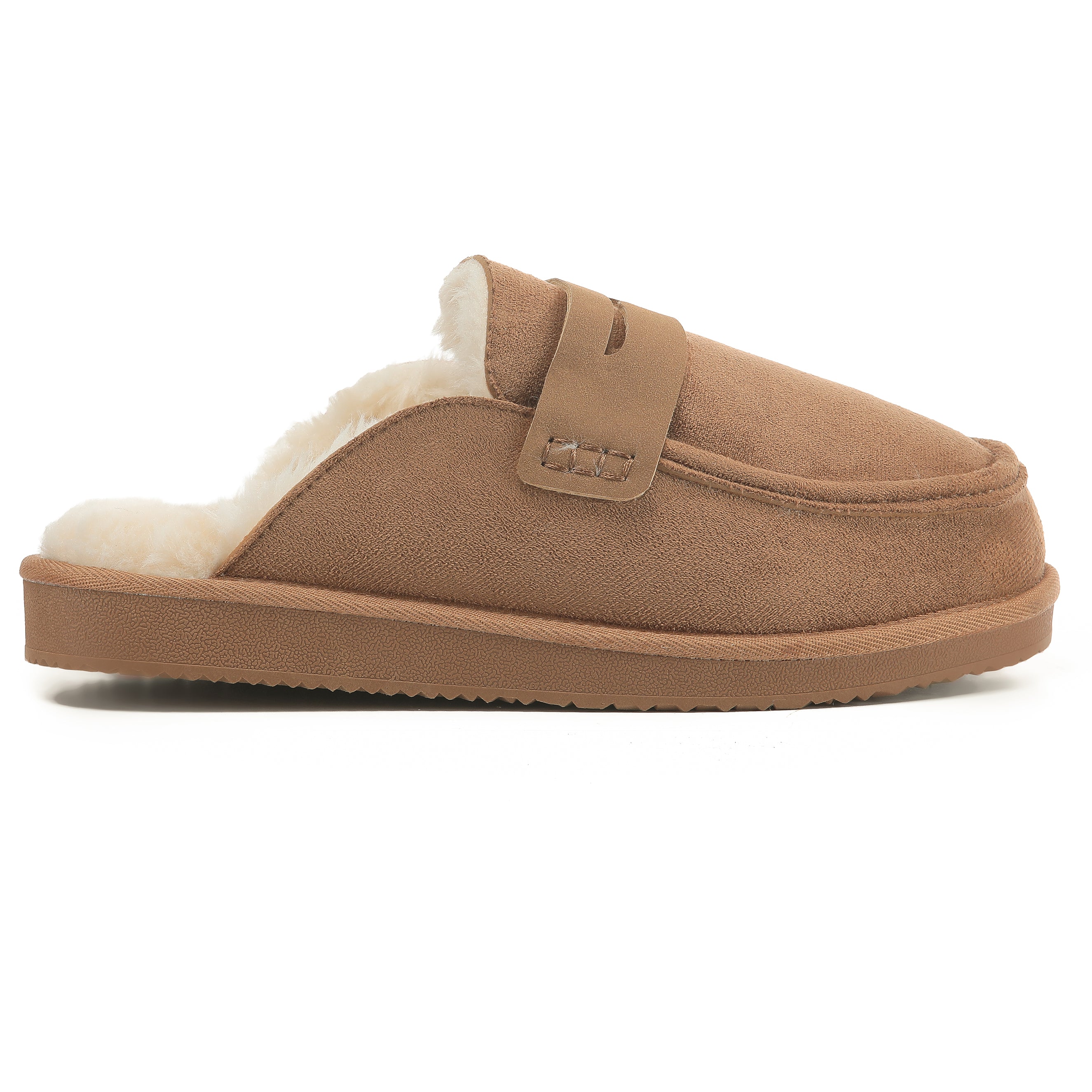 ARIA: Faux Fur Penny Loafer Slip On Slippers