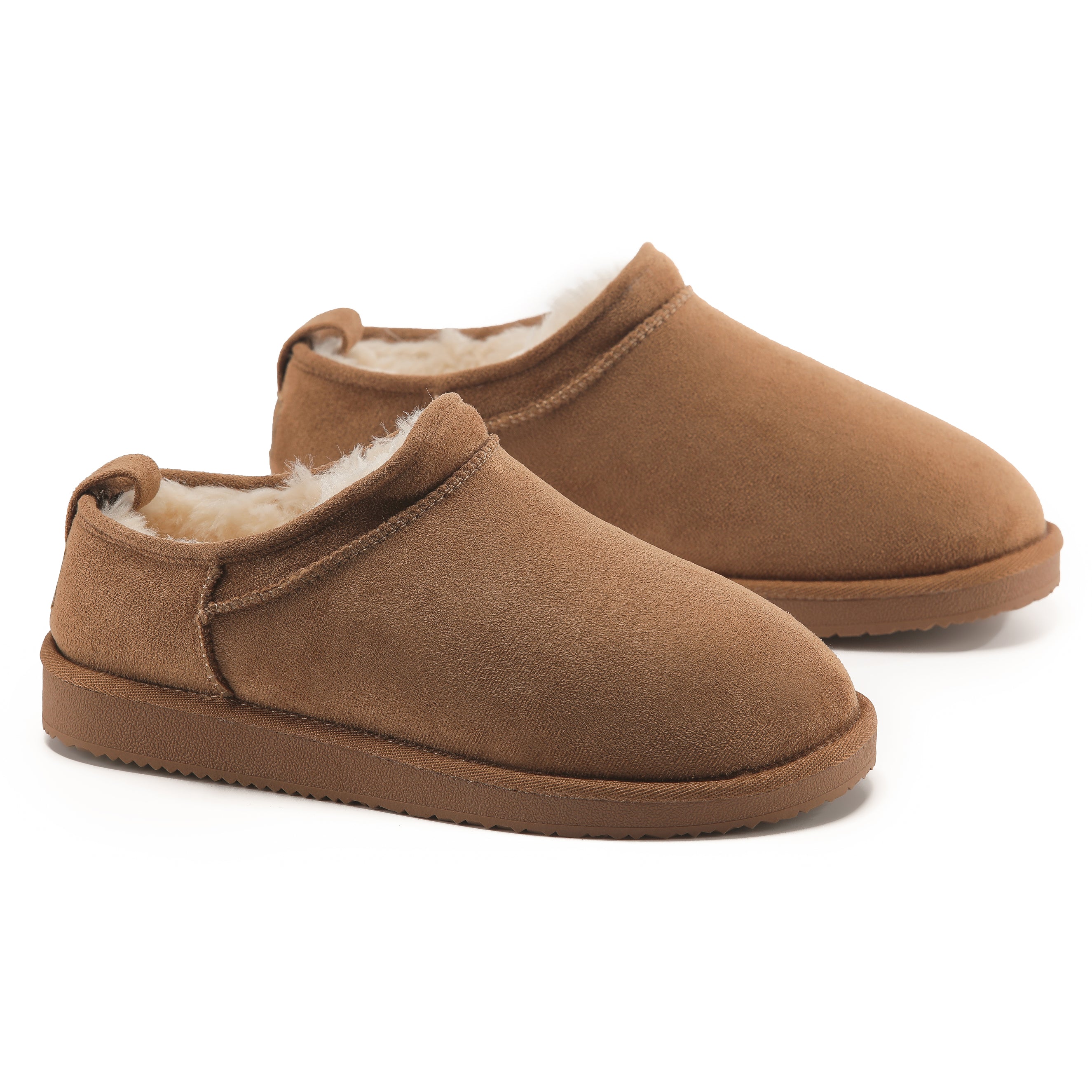 LILA: Fur Lined Mini Suede Slippers