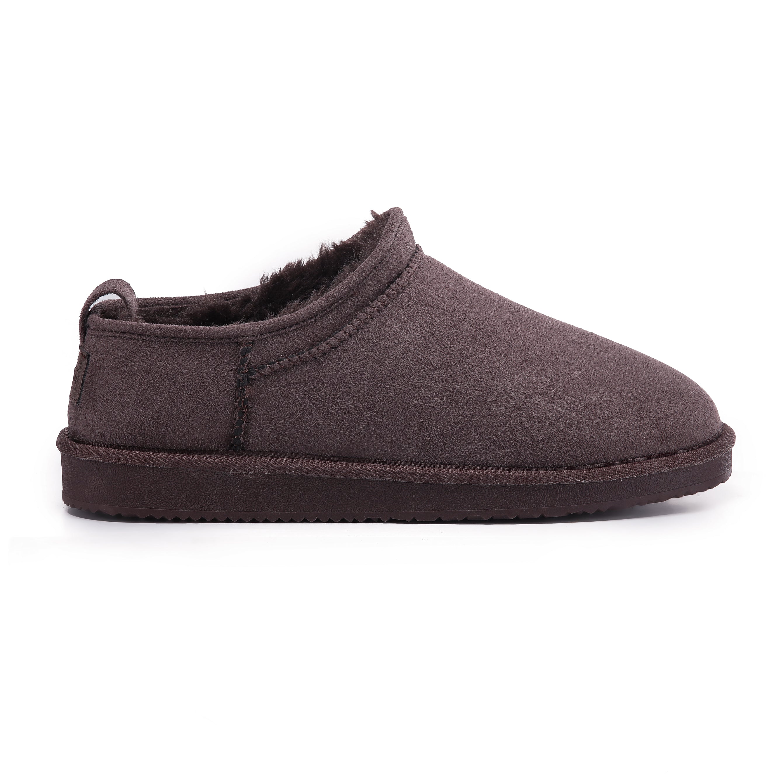 LILA: Fur Lined Mini Suede Slippers