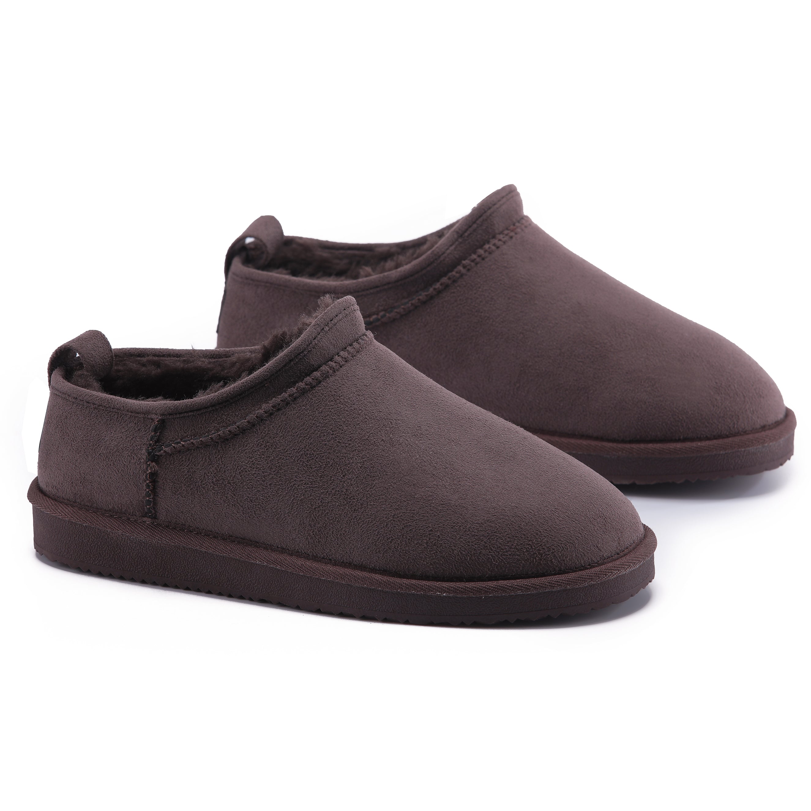 LILA: Fur Lined Mini Suede Slippers