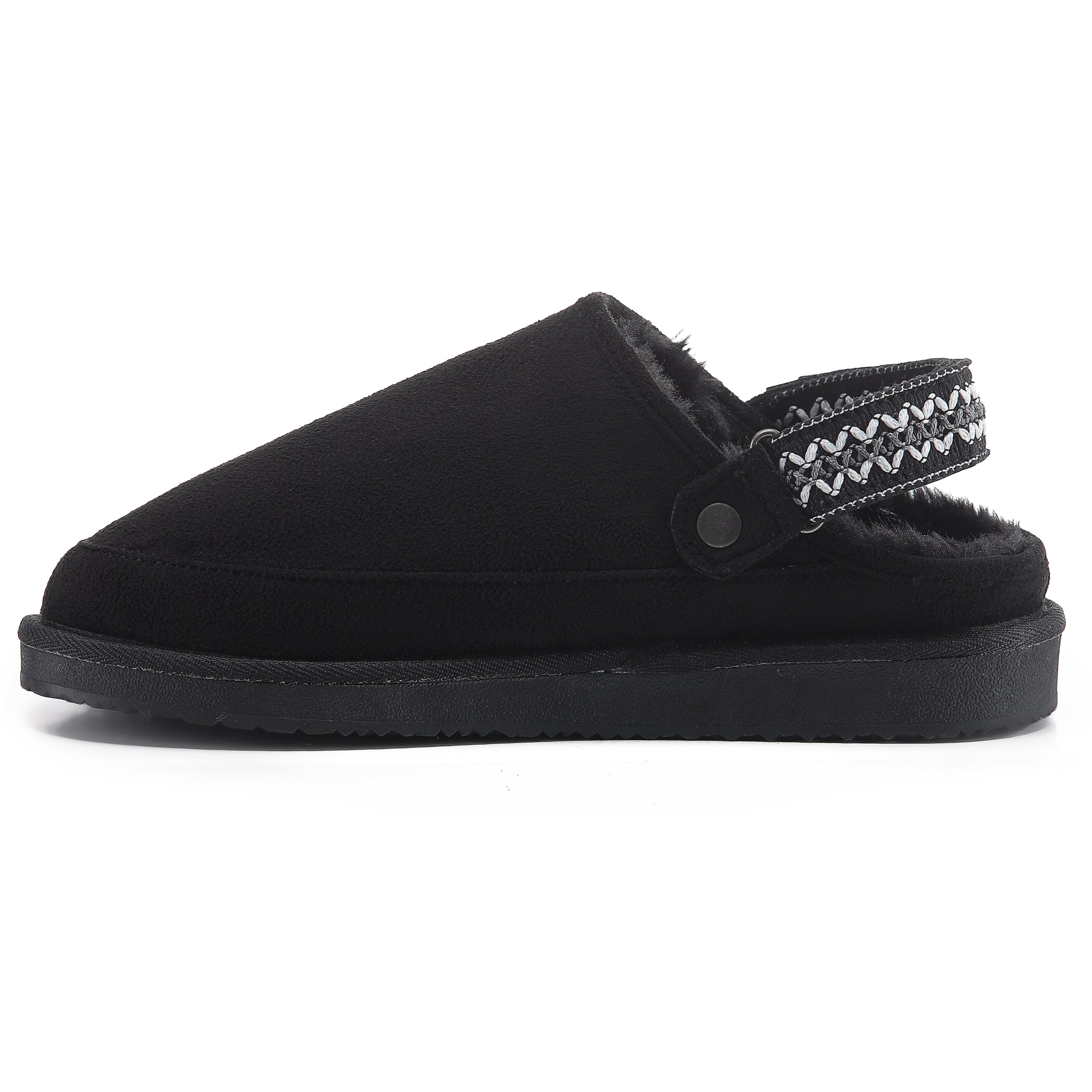 KATE: Suede Slip-On Clogs with Back Strap