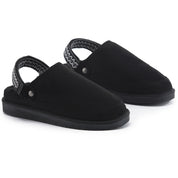 KATE: Suede Slip-On Clogs with Back Strap