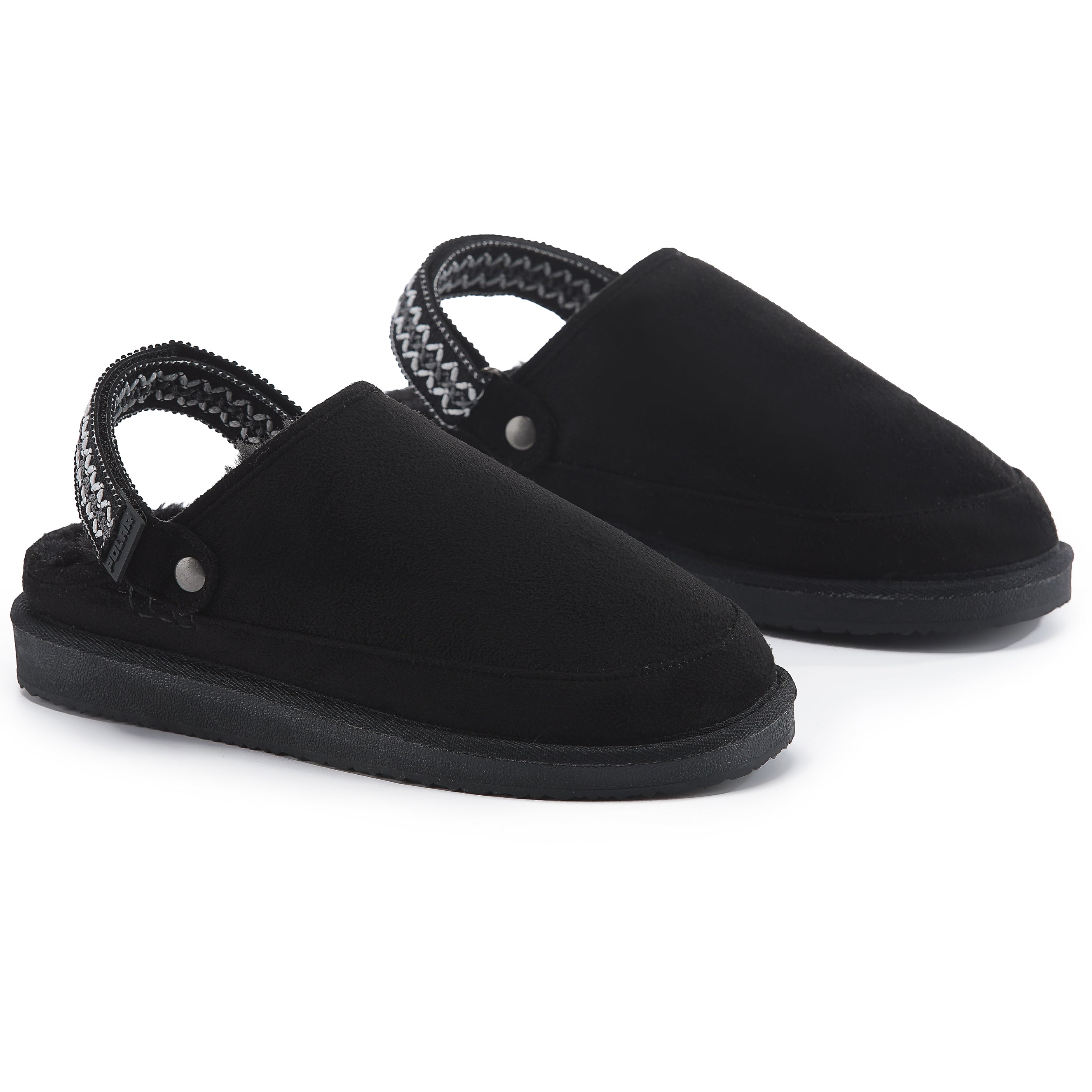 KATE: Suede Slip-On Clogs with Back Strap