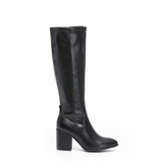 QUINN: Knee High Heeled Zip Up Long Boots