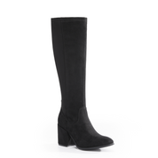 QUINN: Knee High Heeled Zip Up Long Boots