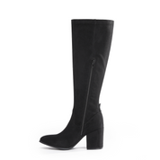 QUINN: Knee High Heeled Zip Up Long Boots