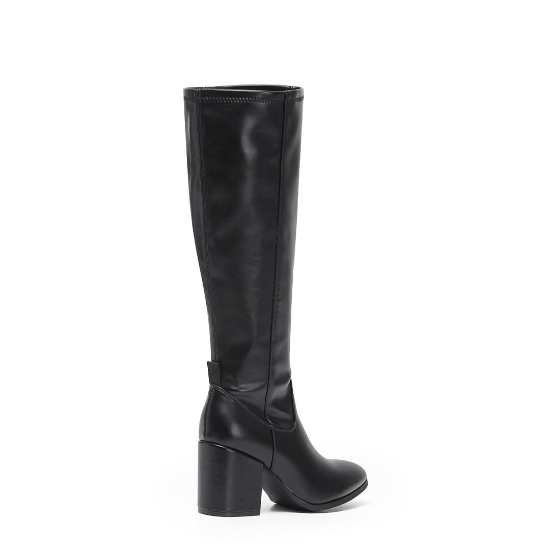 QUINN: Knee High Heeled Zip Up Long Boots