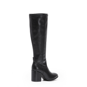 QUINN: Knee High Heeled Zip Up Long Boots