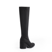 QUINN: Knee High Heeled Zip Up Long Boots
