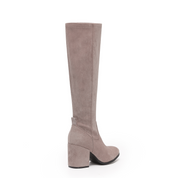 QUINN: Knee High Heeled Zip Up Long Boots