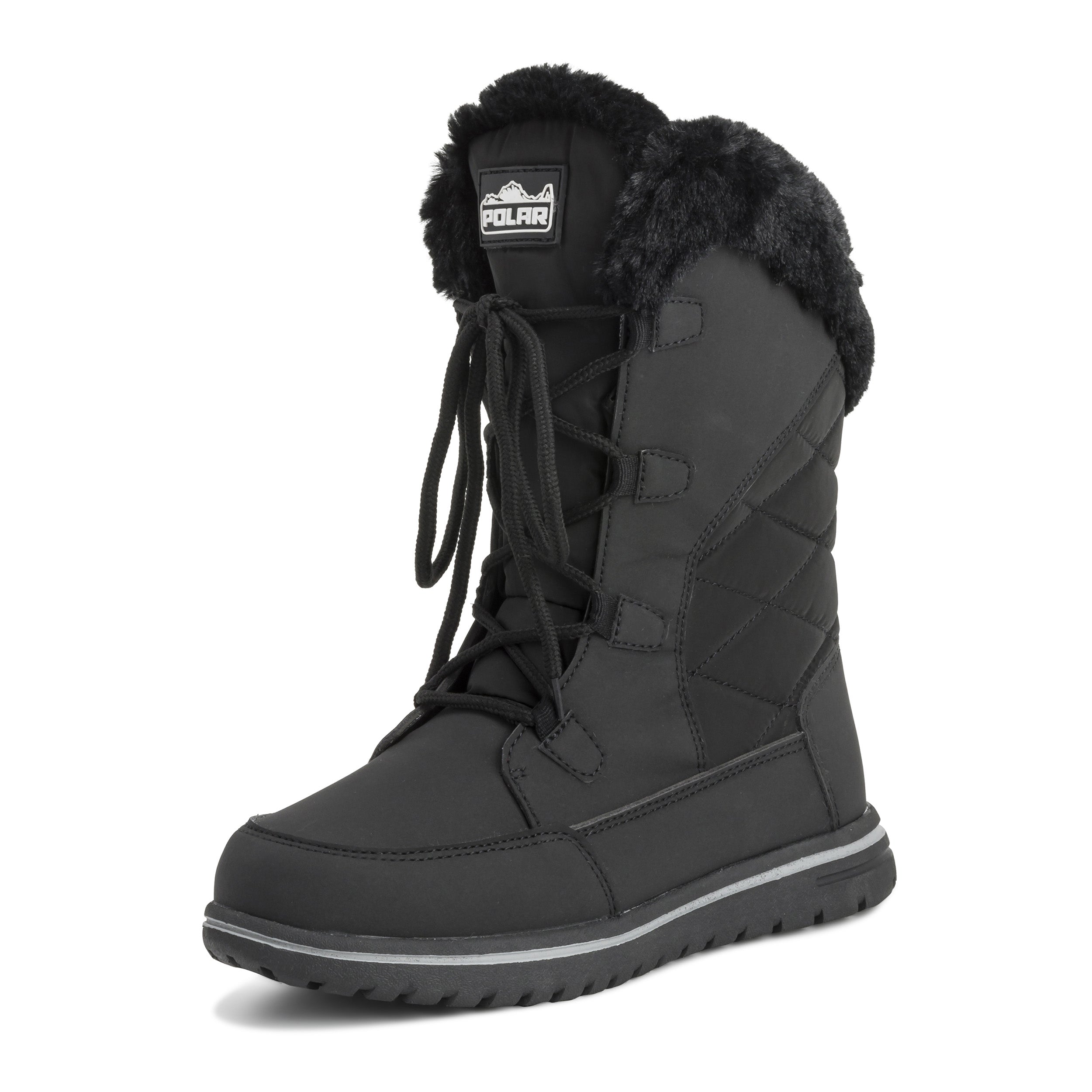 Polar Women's Quilted Lace Up Snow Boots