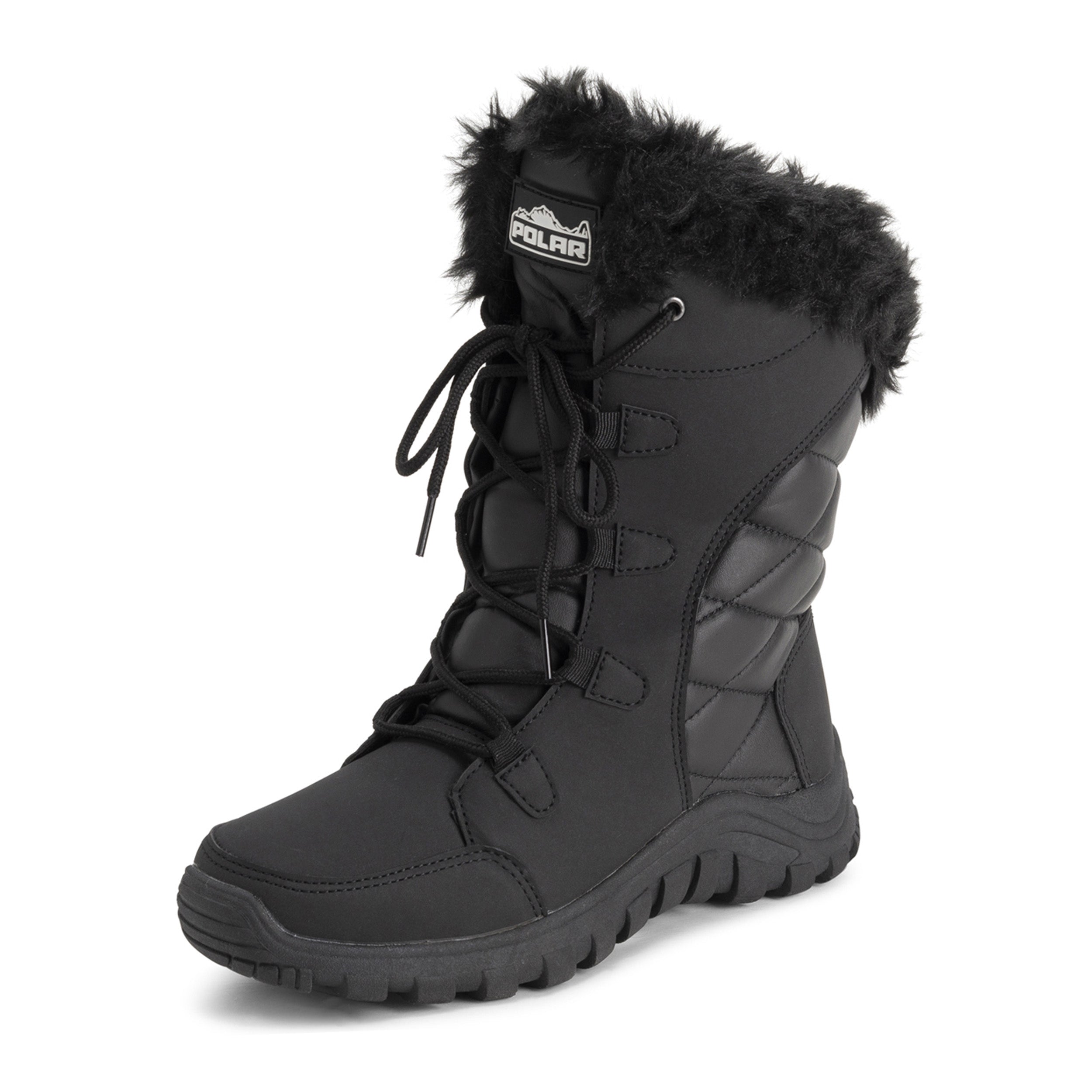 AMELIA: Women's Quilted Lace Up Snow Boots