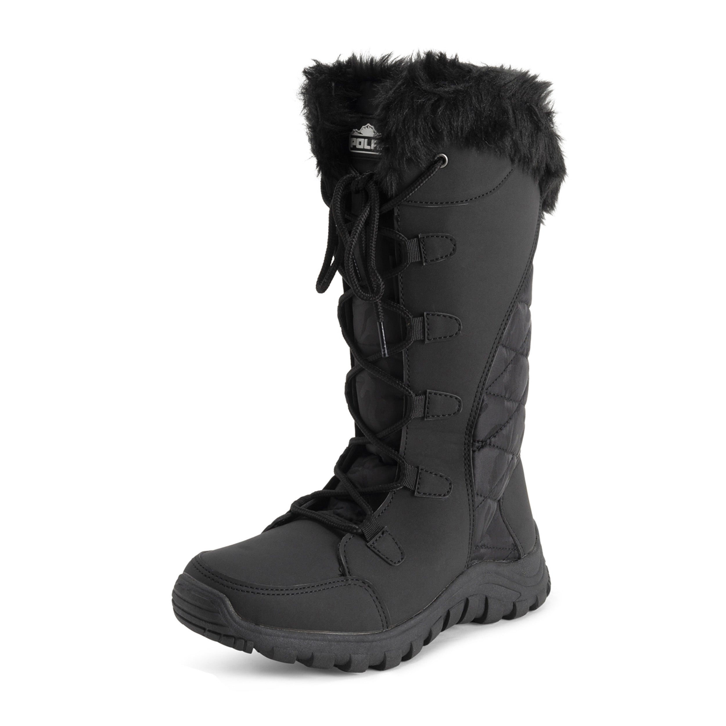 AMELIA: Women's Quilted Lace Up Snow Boots