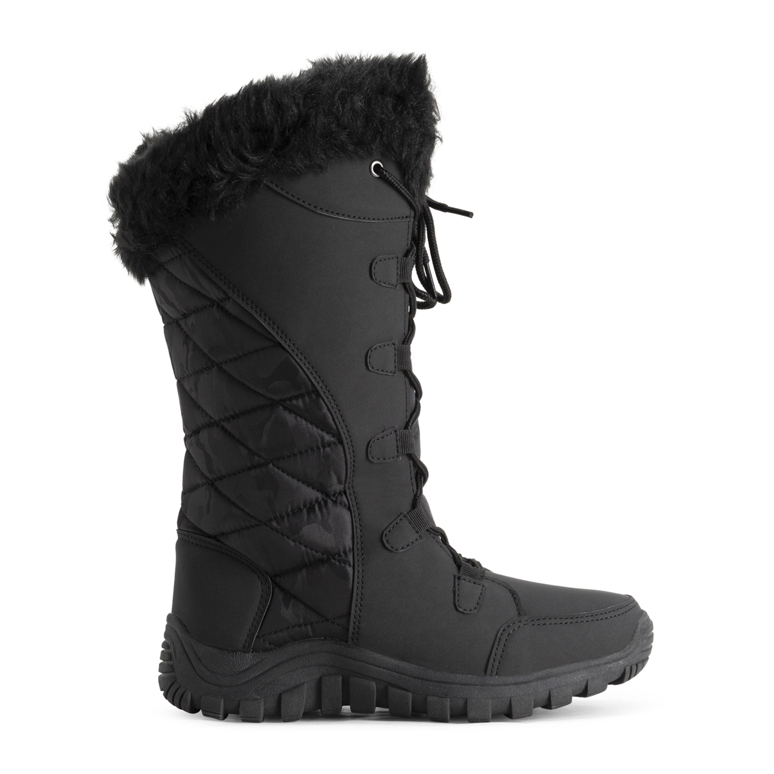 AMELIA: Women's Quilted Lace Up Snow Boots