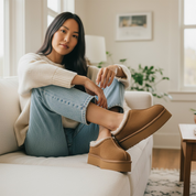 MIA: Aztec Stitch Platform Sole Slippers