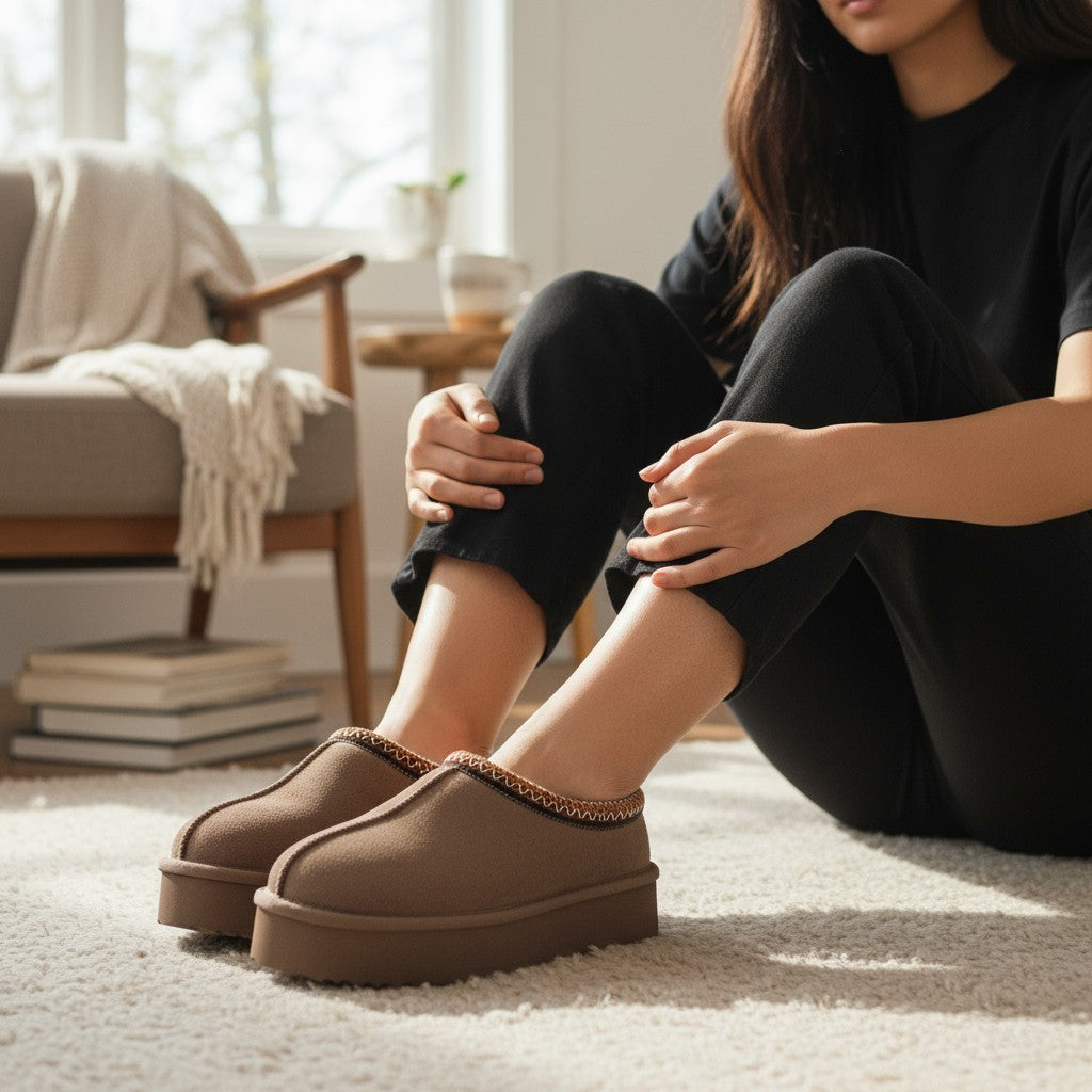 MIA: Aztec Stitch Platform Sole Slippers