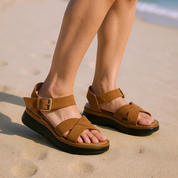 NOVA: Women's Buckle Flatform Wedge Sandals