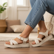 NOVA: Women's Buckle Flatform Wedge Sandals